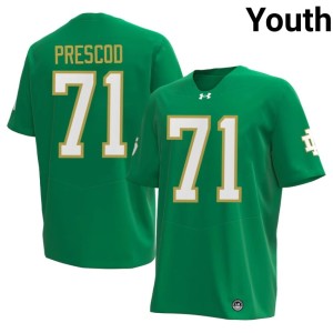 #71 Green Official College Football Notre Dame Youth Styles Prescod Jerseys 150009-544