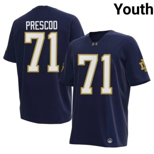 #71 University Navy College Football Youth Irish Styles Prescod Jerseys 595127-324