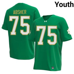 #75 Green Sullivan Absher Youth The Irish Stitched College Football Jersey 197291-695
