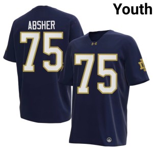 #75 High School College Football Youth Fighting Irish Navy Sullivan Absher Jersey 960180-611