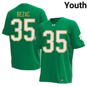#35 Teddy Rezac Notre Dame Fighting Irish College Football Youth Green Player Jersey 240279-407