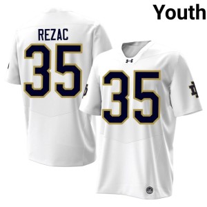 #35 Teddy Rezac Youth Irish White College Football 2026 Jersey 562705-277