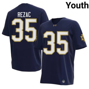 #35 Navy Teddy Rezac The Irish Youth College Football Player Jerseys 832881-360