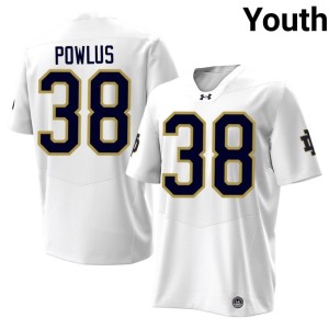 #38 University of Notre Dame College Football Tommy Powlus 2026 White Youth Jerseys 272504-171