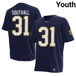 #31 Youth Xavier Southall NCAA College Football Navy ND Jerseys 115459-399