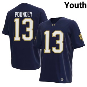 #13 2026 Notre Dame Navy College Football Youth Ayden Pouncey Jersey 684273-353