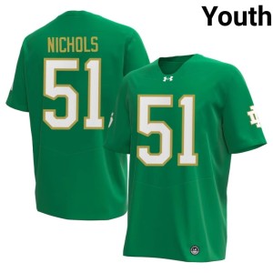 #51 Youth Irish College Football Ben Nichols Green Player Jersey 253760-349