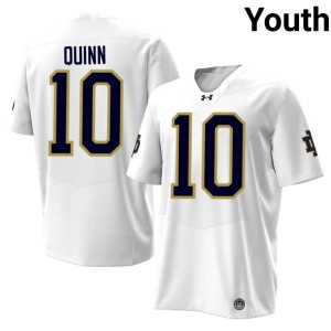 #10 Brady Quinn Youth College Football White Stitched ND Jersey 194314-342