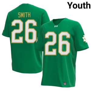 #26 Green The Irish Chaz Smith Stitched Youth College Football Jerseys 904928-530