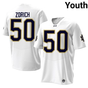 #50 White College Football ND Chris Zorich Alumni Youth Jersey 329954-273