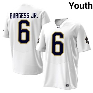 #6 ND Replica White Christopher Burgess Jr. Youth College Football Jersey 678010-493
