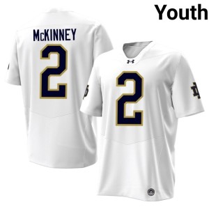 #2 Youth 2026-27 White DJ McKinney Irish College Football Jerseys 349208-338