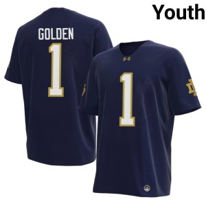 #1 College Football Navy Dallas Golden Notre Dame Fighting Irish Youth 2026 Jerseys 651588-919