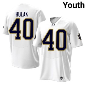 #40 College Football Notre Dame Dominik Hulak White Youth Game Jersey 801712-775