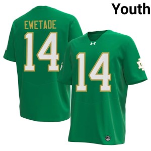 #14 Youth ND College Football Green High School Ebenezer Ewetade Jersey 950491-999
