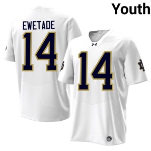 #14 UND High School White Ebenezer Ewetade College Football Youth Jerseys 335031-690