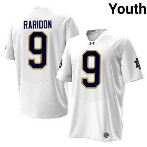 #9 Youth College Football University of Notre Dame Eli Raridon White Alumni Jerseys 487555-929