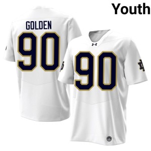 #90 Elijah Golden Notre Dame Fighting Irish Limited College Football Youth White Jerseys 695222-543