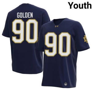 #90 High School Youth Elijah Golden The Irish College Football Navy Jerseys 354993-765