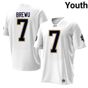 #7 Francis Brewu White Fighting Irish College Football Game Youth Jerseys 225262-623