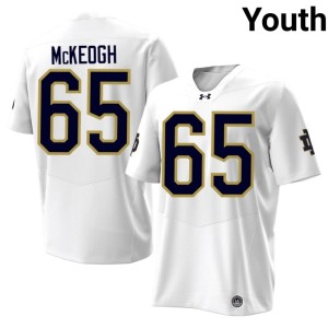 #65 College Football Youth Grayson McKeogh White High School Fighting Irish Jersey 829255-748