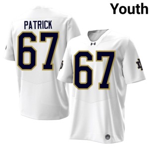#67 Youth White Gregory Patrick College Football ND Game Jerseys 611855-770