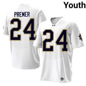 #24 ND 2026-27 Ian Premer Youth White College Football Jersey 647888-476