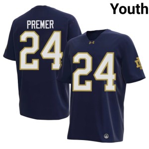 #24 College Football Youth Navy UND Ian Premer High School Jerseys 794683-709