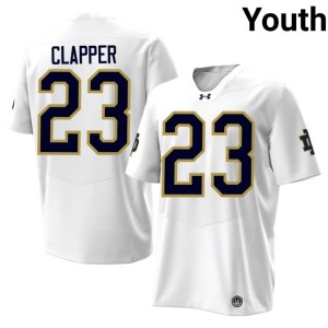 #23 Youth Ja'Kobe Clapper College Football White Stitched The Irish Jerseys 580863-277