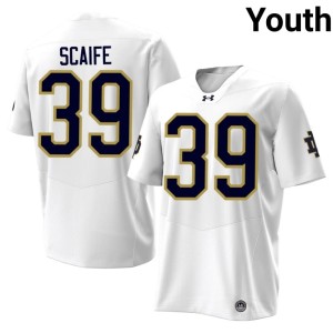 #39 College Football Jasper Scaife Youth White ND Official Jersey 731689-329