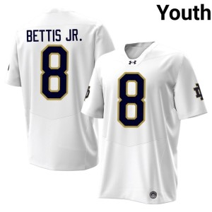 #8 White Youth Jerome Bettis Jr. Stitched College Football Fighting Irish Jerseys 246009-716