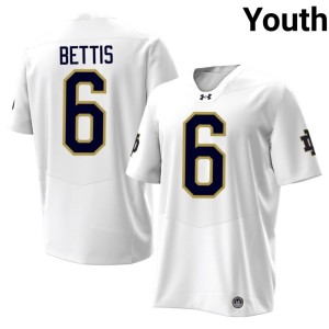 #6 Jerome Bettis White Fighting Irish Player College Football Youth Jerseys 984442-564