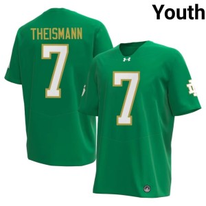 #7 Green Fighting Irish College Football Embroidery Youth Joe Theismann Jerseys 466189-295