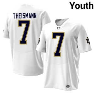 #7 Youth White Player College Football Fighting Irish Joe Theismann Jerseys 224191-212