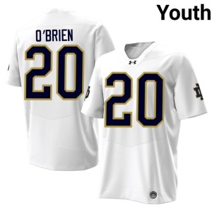 #20 White Joey O'Brien Fighting Irish College Football NCAA Youth Jersey 618303-727