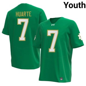 #7 ND University College Football John Huarte Youth Green Jerseys 798717-410