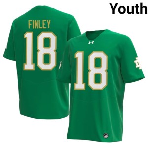 #18 Embroidery ND College Football Green Youth Kaydon Finley Jerseys 289468-979