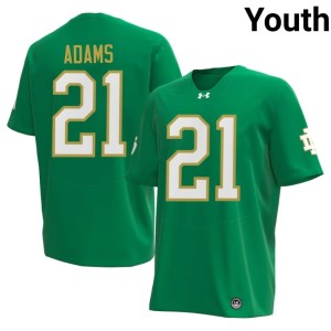 #21 Official Youth Green Khary Adams College Football Fighting Irish Jersey 685390-645