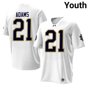 #21 White Fighting Irish College Football Game Khary Adams Youth Jerseys 473503-870