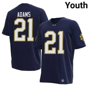 #21 Youth College Football Khary Adams University of Notre Dame 2026 Navy Jersey 754305-100