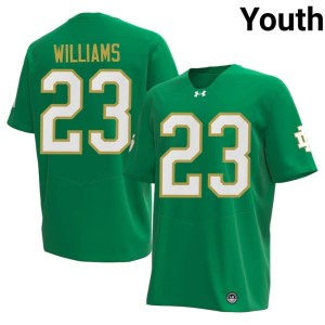 #23 Kyren Williams ND Youth Embroidery Green College Football Jerseys 108724-942