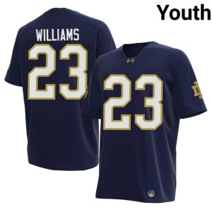 #23 Irish Youth College Football Kyren Williams Navy High School Jerseys 970451-483