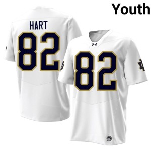 #82 University College Football Fighting Irish Leon Hart White Youth Jersey 422293-290