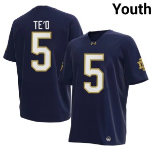 #5 The Irish Manti Te'o Youth College Football Navy NCAA Jerseys 223166-951