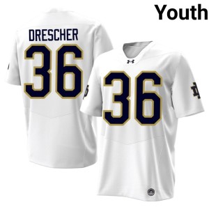 #36 White Irish Limited Micah Drescher Youth College Football Jersey 250306-919