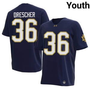 #36 College Football University Irish Micah Drescher Navy Youth Jerseys 872930-206