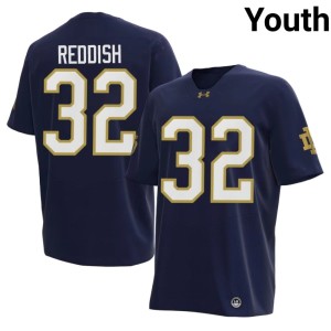 #32 Youth Nick Reddish College Football ND University Navy Jersey 865826-623