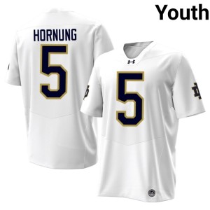 #5 Fighting Irish Youth NCAA College Football Paul Hornung White Jersey 891862-959