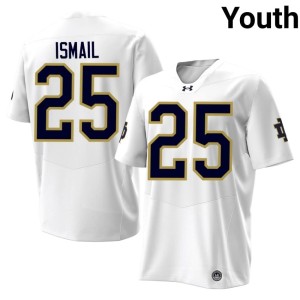 #25 College Football White Youth ND Limited Raghib Ismail Jersey 715021-985
