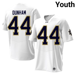 #44 Player Notre Dame Youth Rodney Dunham White College Football Jersey 740111-208